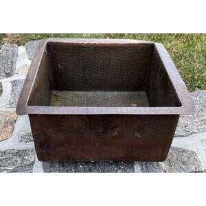 Native Trails Cantina Hammered Copper Bar Prep Sink 14x14 Undermount Square Used